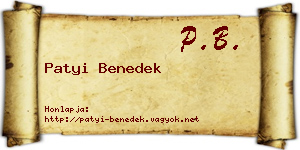 Patyi Benedek névjegykártya